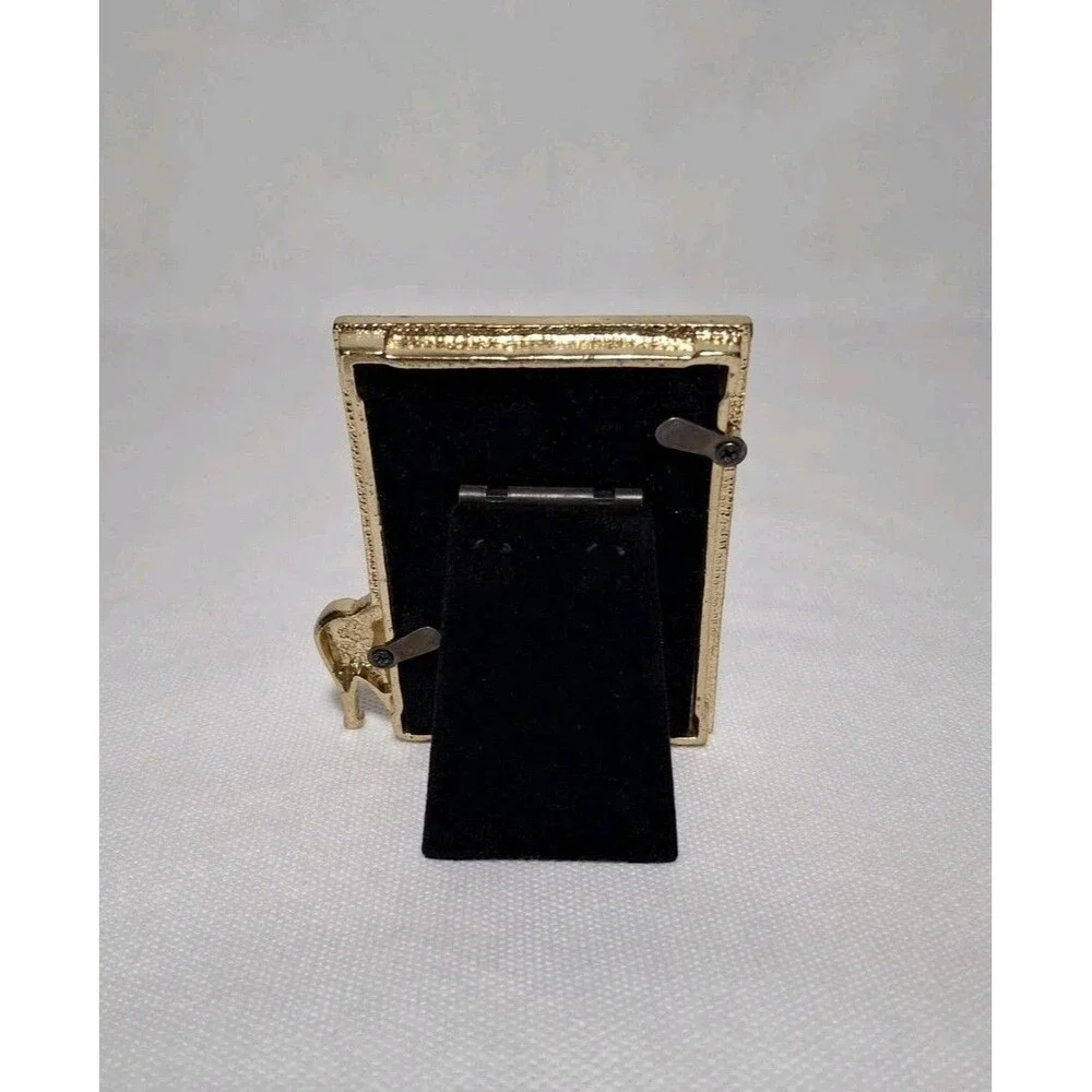 Vintage Furio Mini Picture Frame Gold Tone Rhinestones High Heels 2x3 inches - Picture 3 of 5